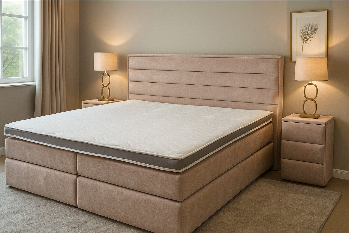 Boxspring Almelo - Op Maat - (Verkrijgbaar in diverse soorten stoffen en kleuren)