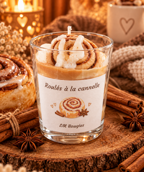 Bougie roulés à la cannelle