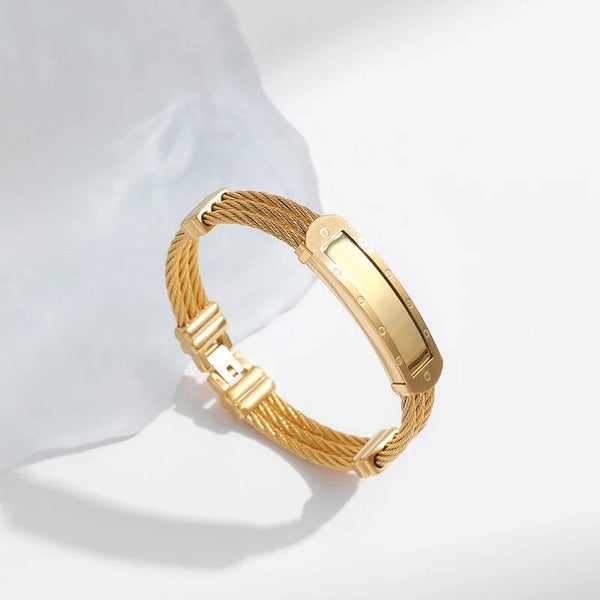 -Bracelet Cubain en Acier Inoxydable pour Homme et Garçon, Bijoux à Breloques en Fil, Haute Qualité, Nouveau Design