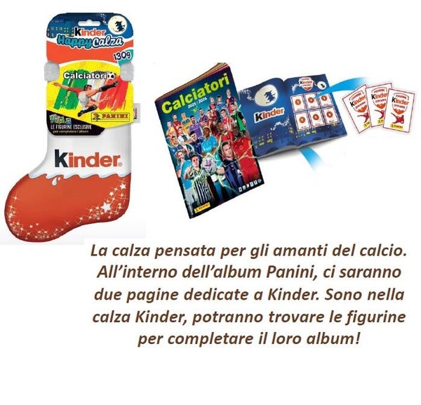 Kinder Calciatore Calza Befana – gefüllte Geschenksocke mit Fußball-Motiv