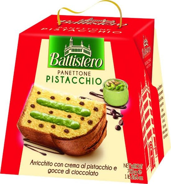 Panettone mit Pistaziencreme und Schokotropfen Battistero 750 g