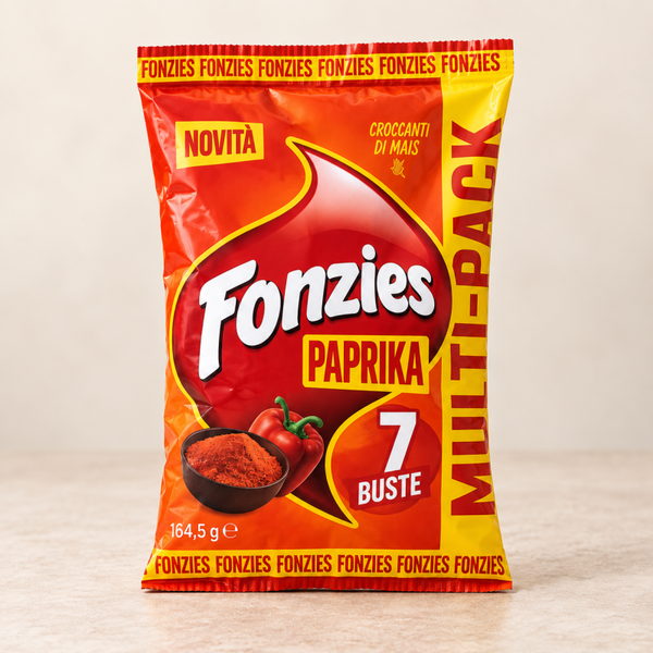 Fonzies Paprika Multipack – knuspriger Mais-Snack, 7 × 23,5 g