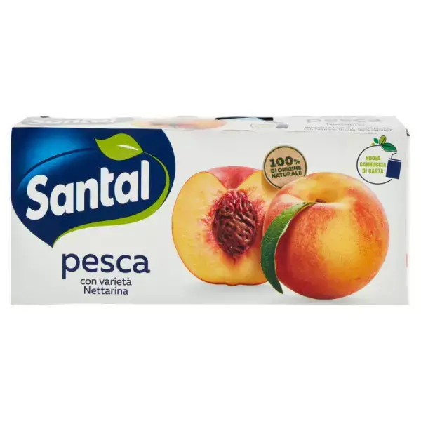 🍑 Santal Succo di Frutta Pesca – 3 × 200 ml