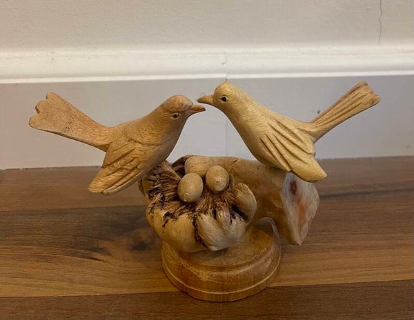 Houten vogels met nestje - MINI