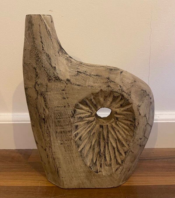 (5) Handgemaakte houten smalle vaas