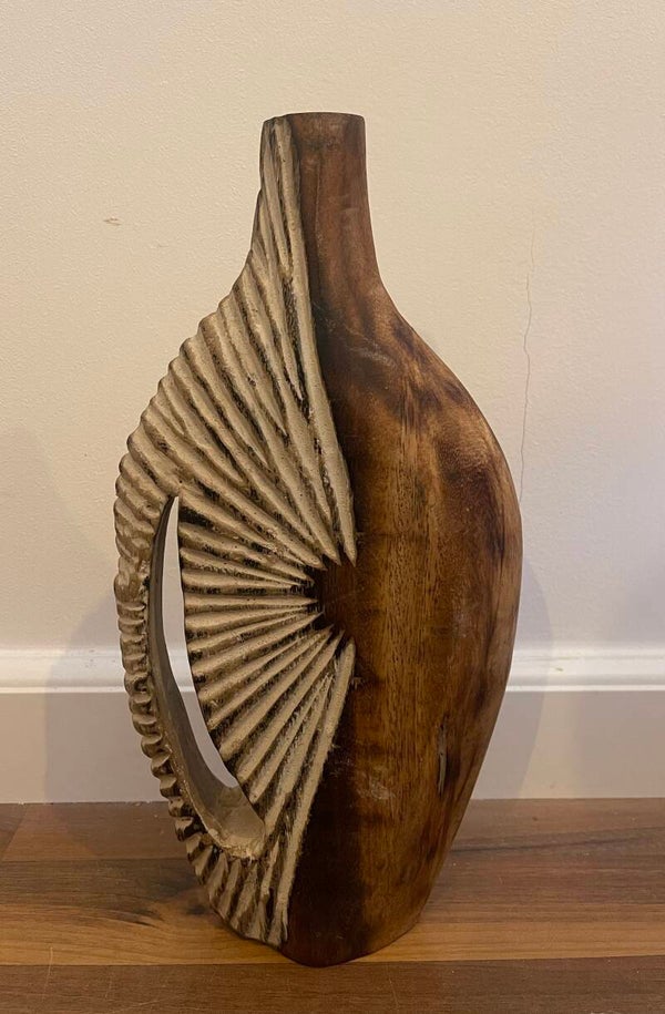 (8) Handgemaakte houten smalle vaas