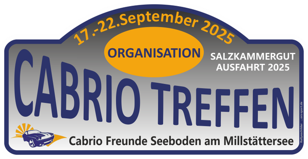 Rallyeschild mit Organisation