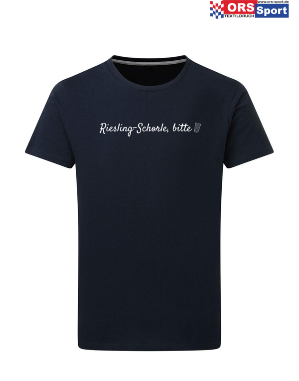 T-Shirt mit Aufschrift "Riesling-Schorle, bitte"
