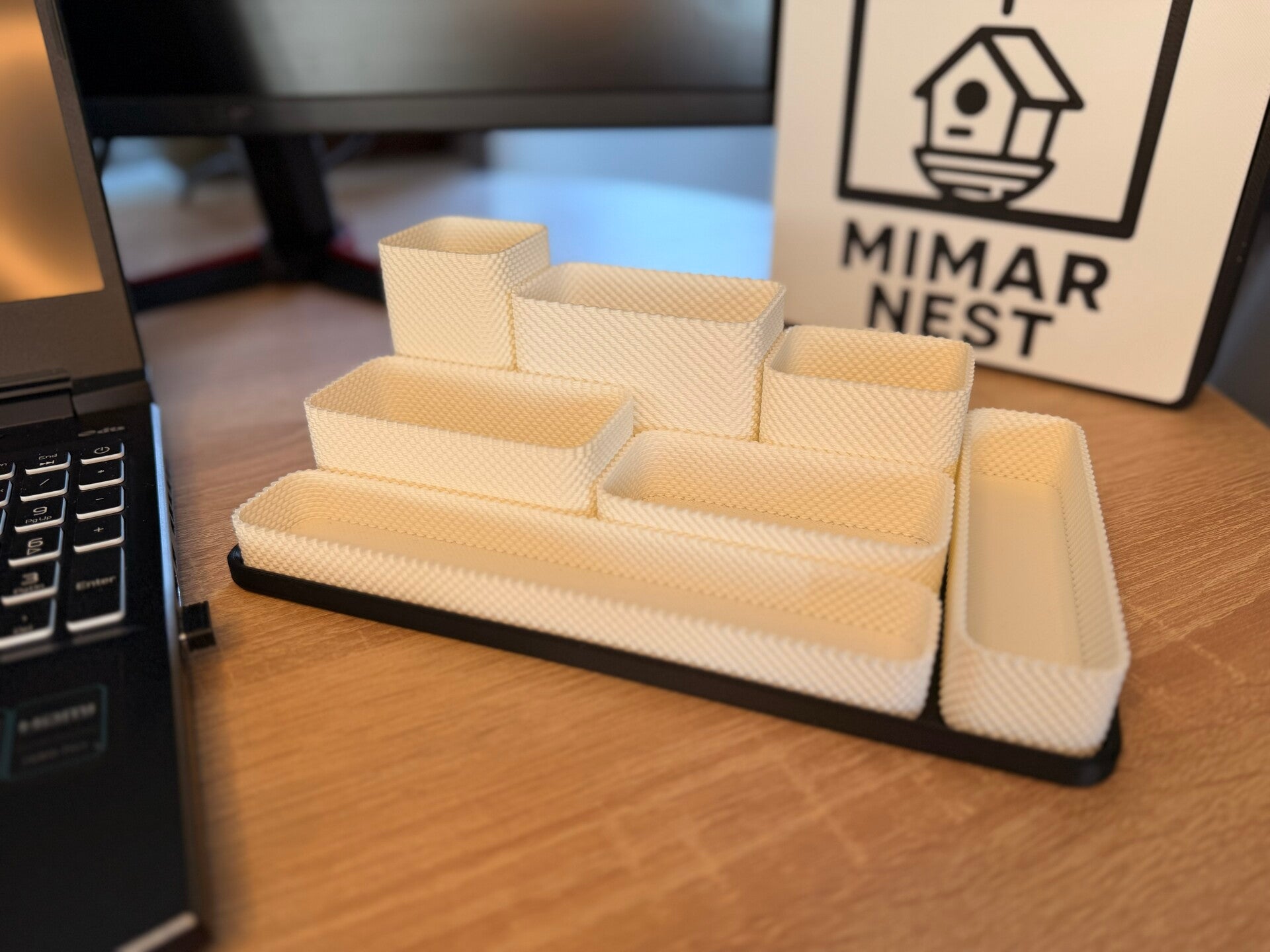 3D Printed Modular Desktop Organizer (8-Piece Set) | CoreGrid 2 Starter Set