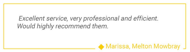 Image of a review from a locksmith service in Melton Mowbray