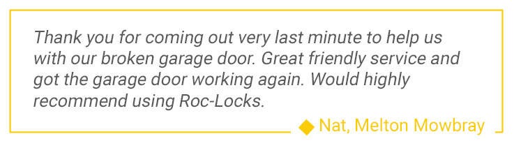 Image of a review from a door repair in Melton Mowbray