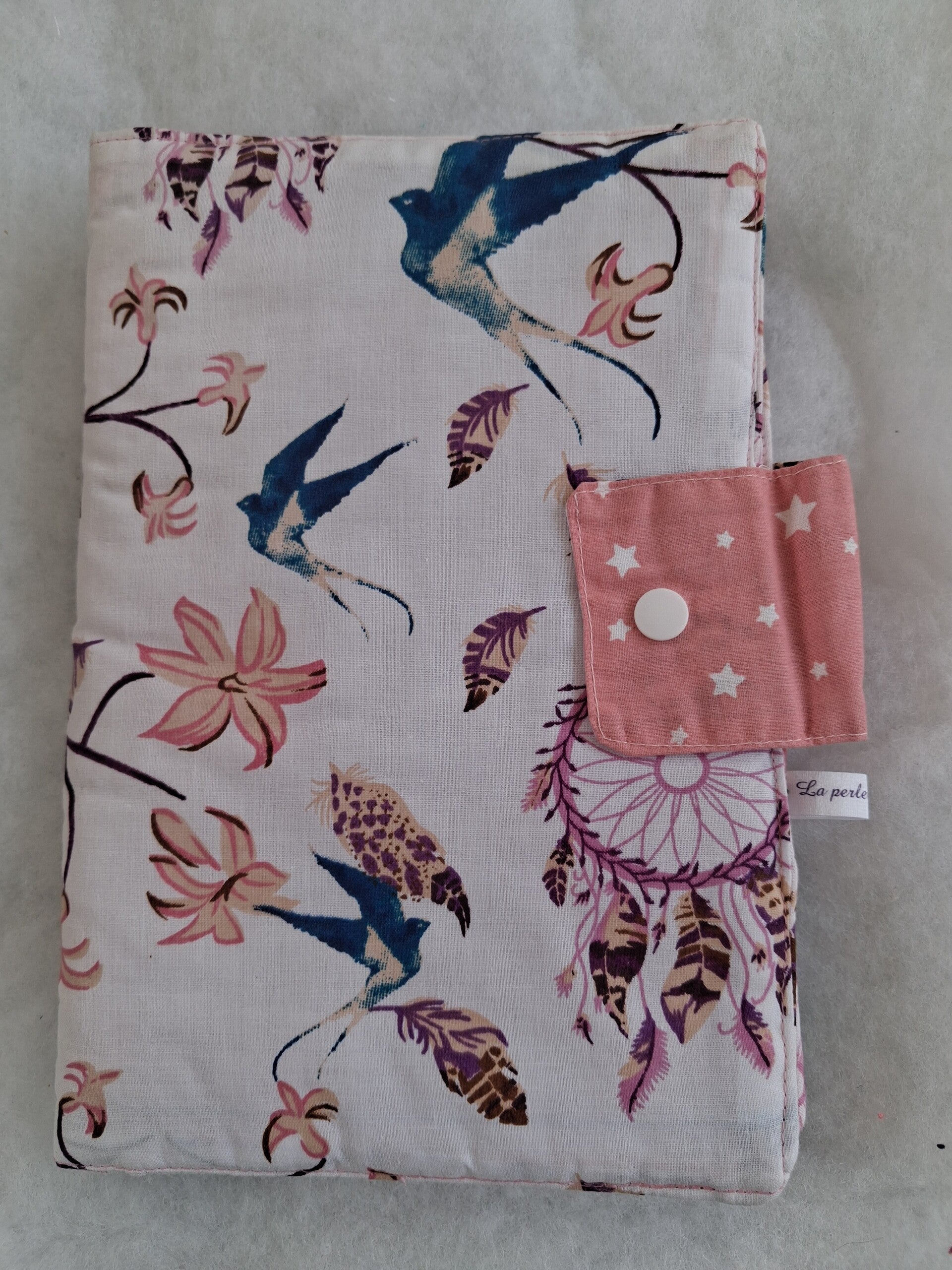 Pochette à langer hirondelle fleurs