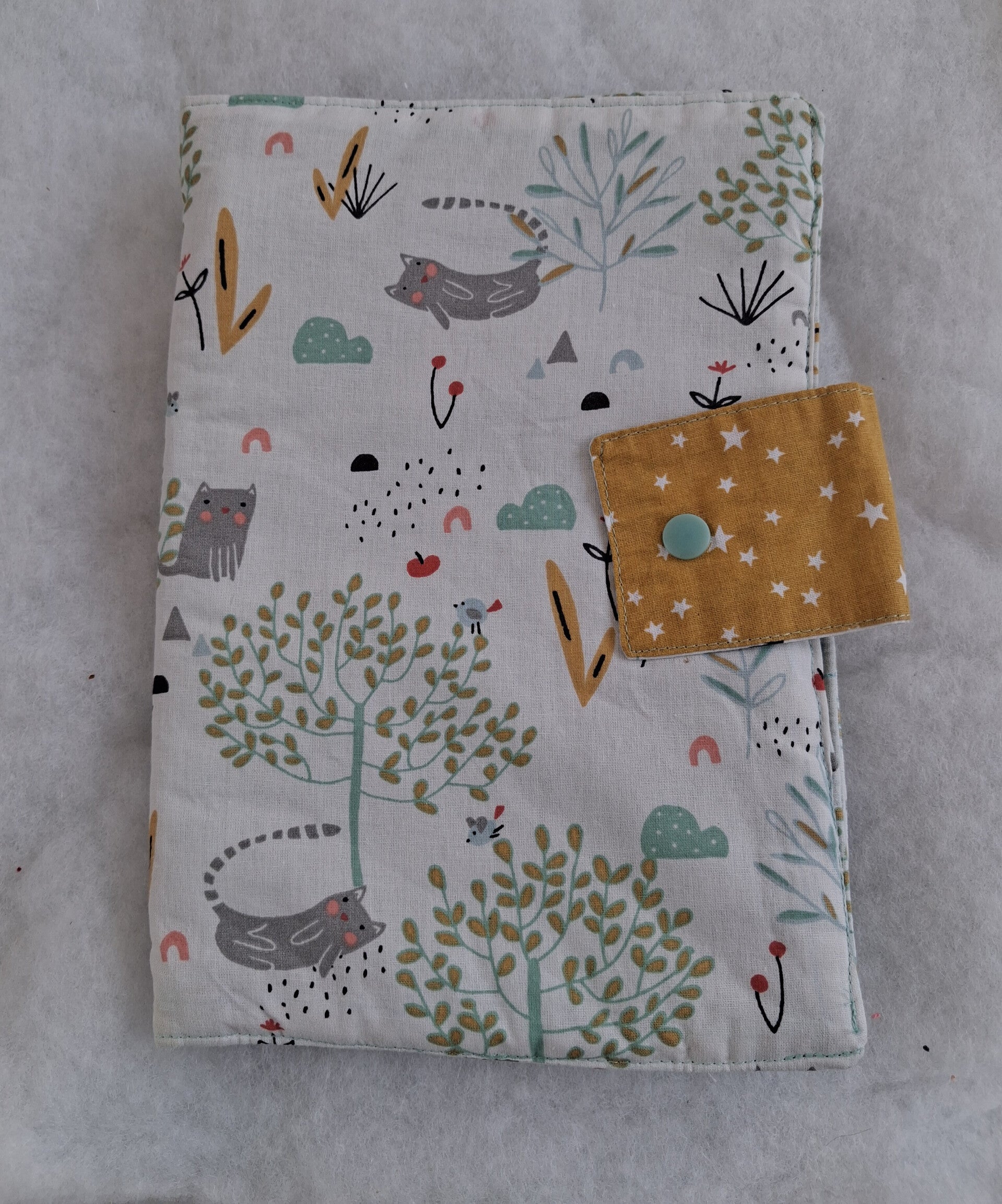 Pochette à langer chat matcha