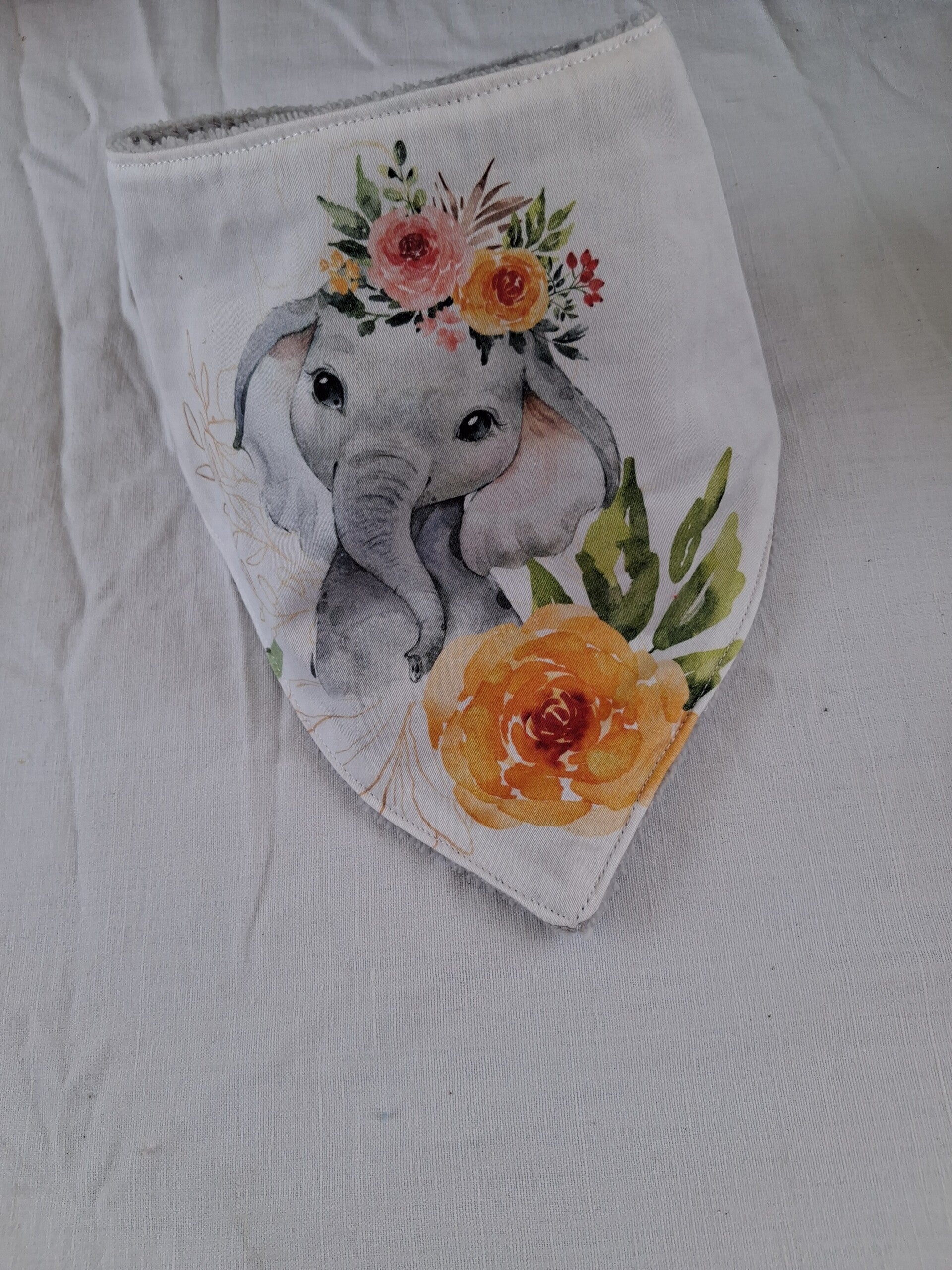 Bavoir bandana savane pivoine
