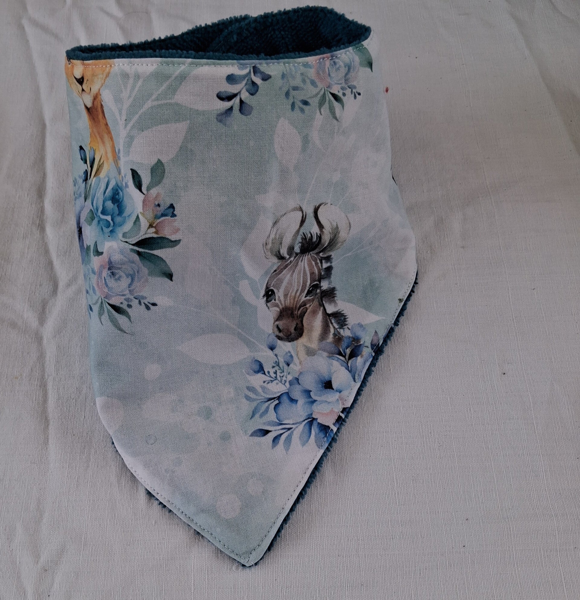 Bavoir bandana savane bleue