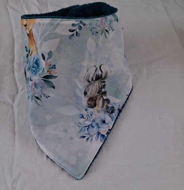 Bavoir bandana savane bleue