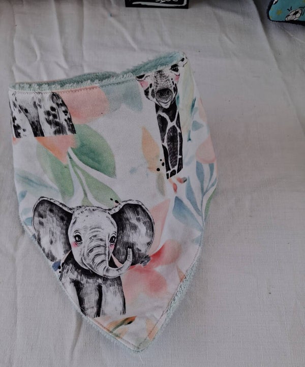 Bavoir bandana savane pastel