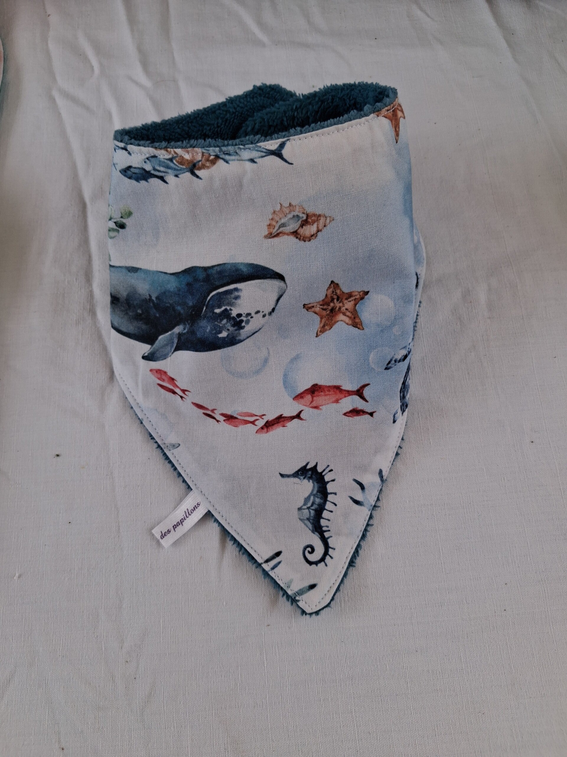 Bavoir bandana océan baleines