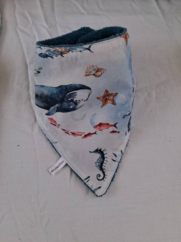 Bavoir bandana océan baleines