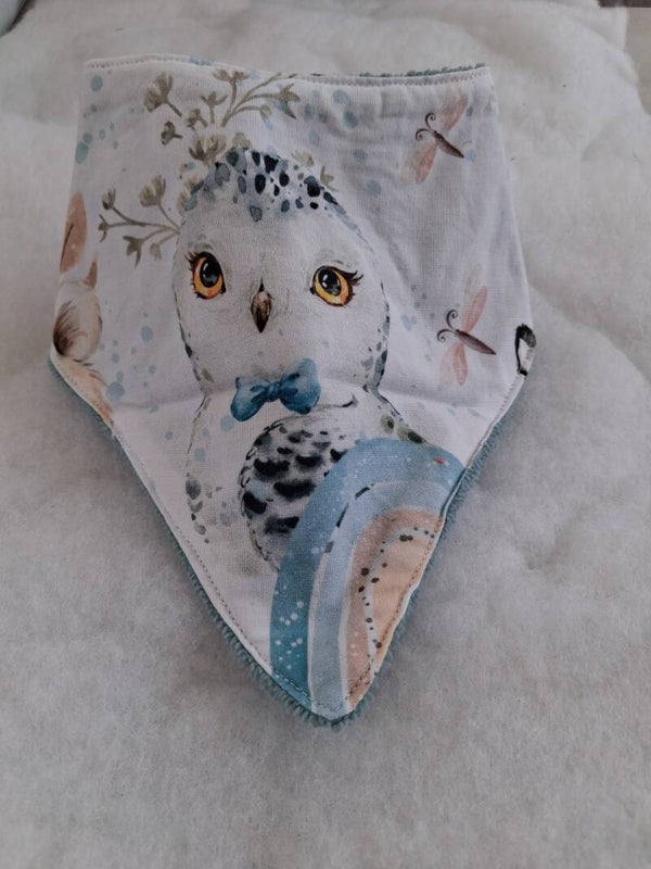Bavoir bandana hiboux
