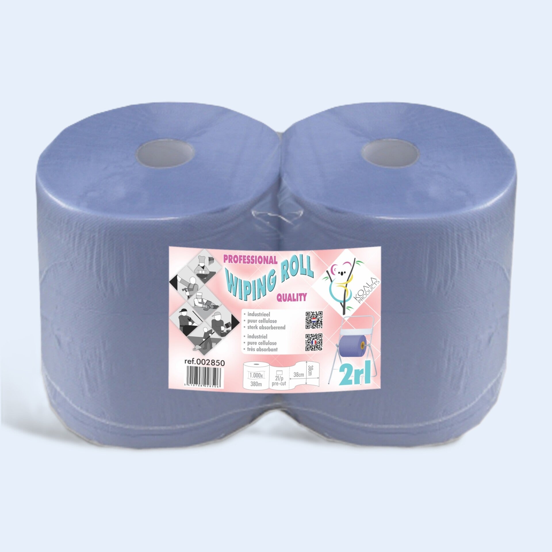 Poetsrol 2lg Blauw 2x1000v