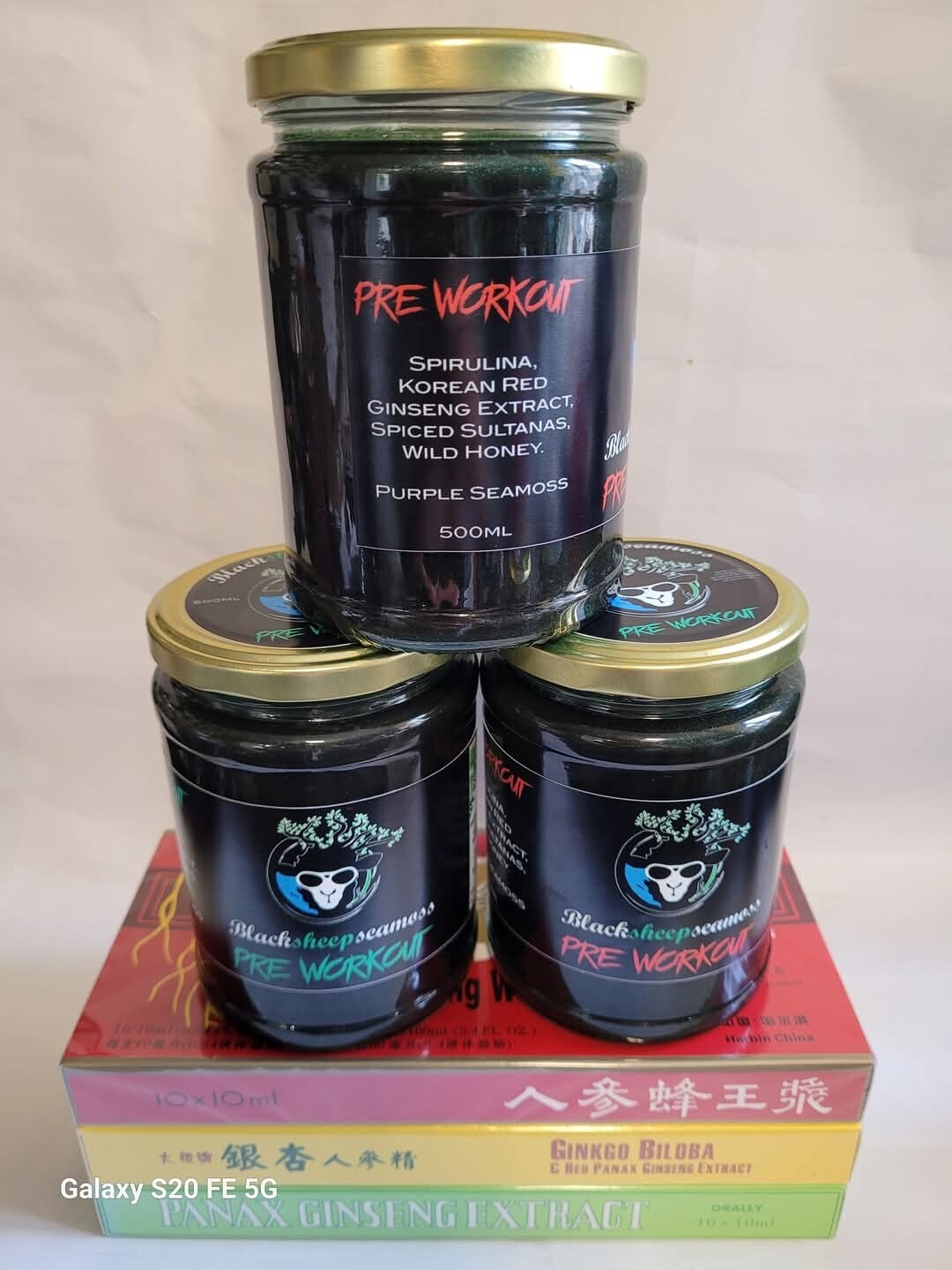 PREWORKOUT Moss spirulina Ginseng extract wildhoney