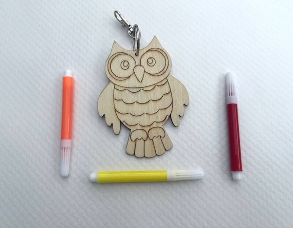 Wooden Owl - can be a keyring or a hanging ornament - both options supplied
