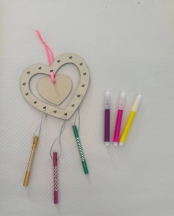 Double Heart Windchime