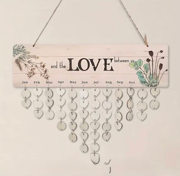Wooden "Lover" with 100 hanging pendants & 4 coloured pens