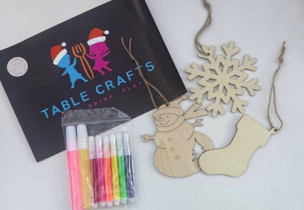 3 Hanging ornaments Christmas Kit - Snowflake, Stocking and Snowman