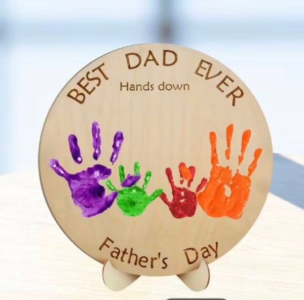 DIY Fathers Day Hand/Foot Print Wooden Stand