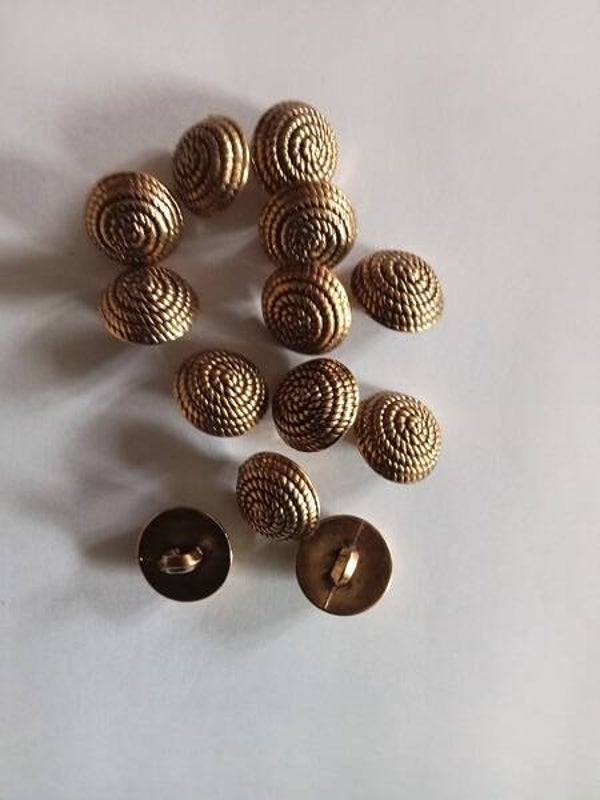 Lot 13 boutons métal doré Vintage - 13 mm - Réf BP11