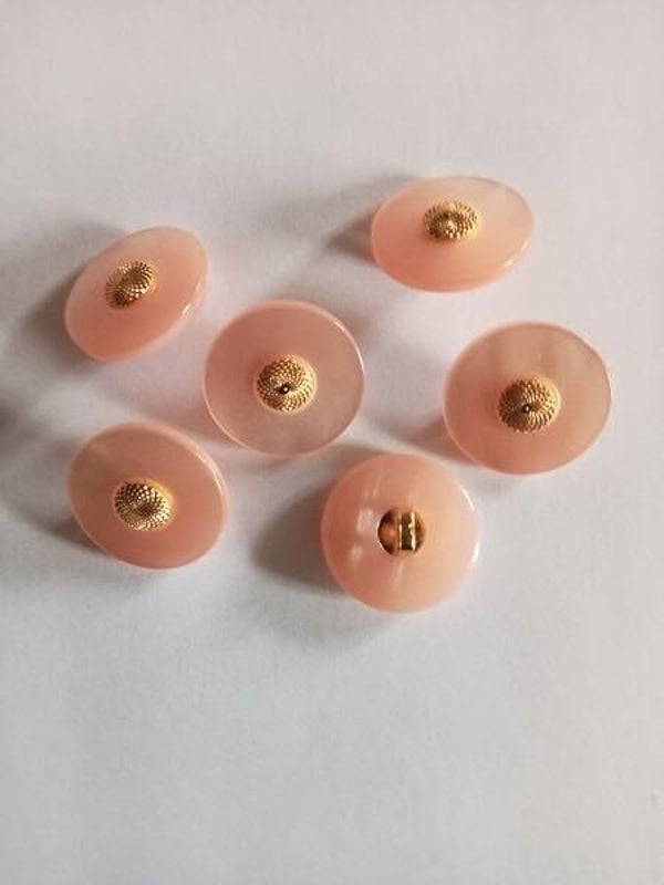 Lot 6 boutons à pied fantaisie Vintage - Rose - 16 mm - Réf BP19