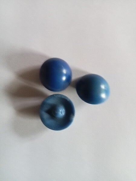 Lot 3 boutons à pied bleu Vintage - 18 mm - Réf BP26