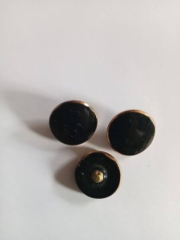 Lot 3 boutons à pied métal Vintage - 16 mm - Réf BP27