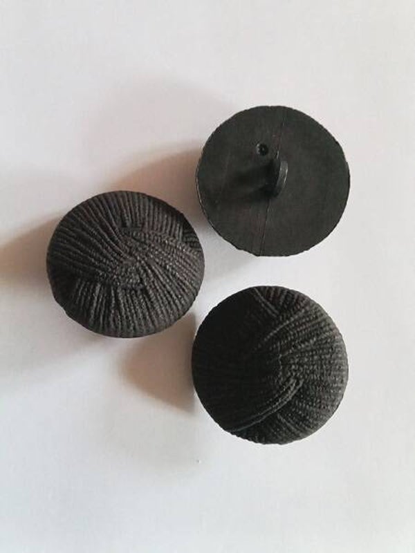 Boutons à pied Noir mat manteau Vintage - 22 et 26 mm