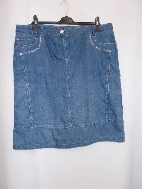 Jupe en Jean indigo - Taille 50 - Femme - Réf : 6339