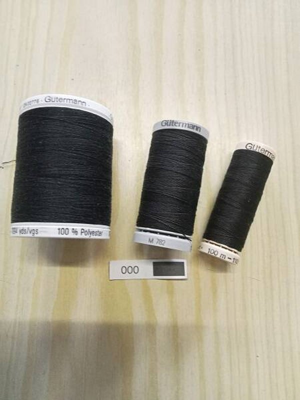 Fil Guterman pour tout coudre - 100 m - 500 m - 1000 m - Noir N° 000