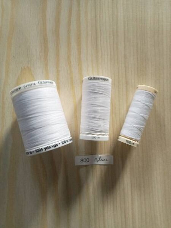 Fil Guterman pour tout coudre - 100m - 500 m - 1000m - Blanc N° 800