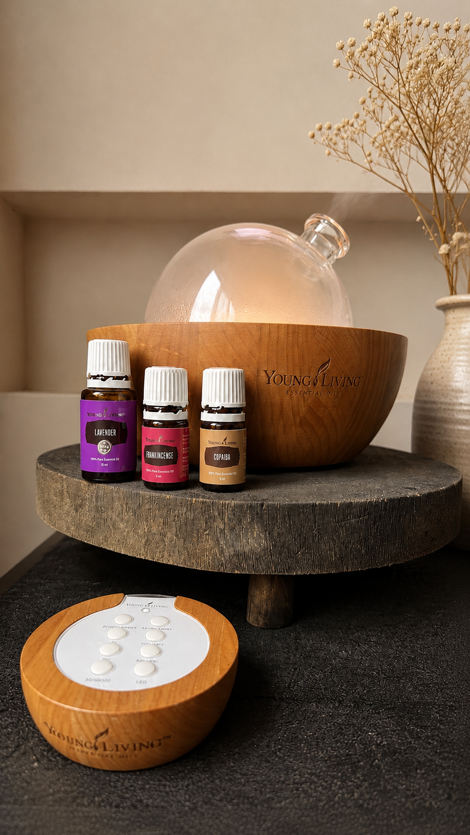 3 flesjes olie voor een diffuser