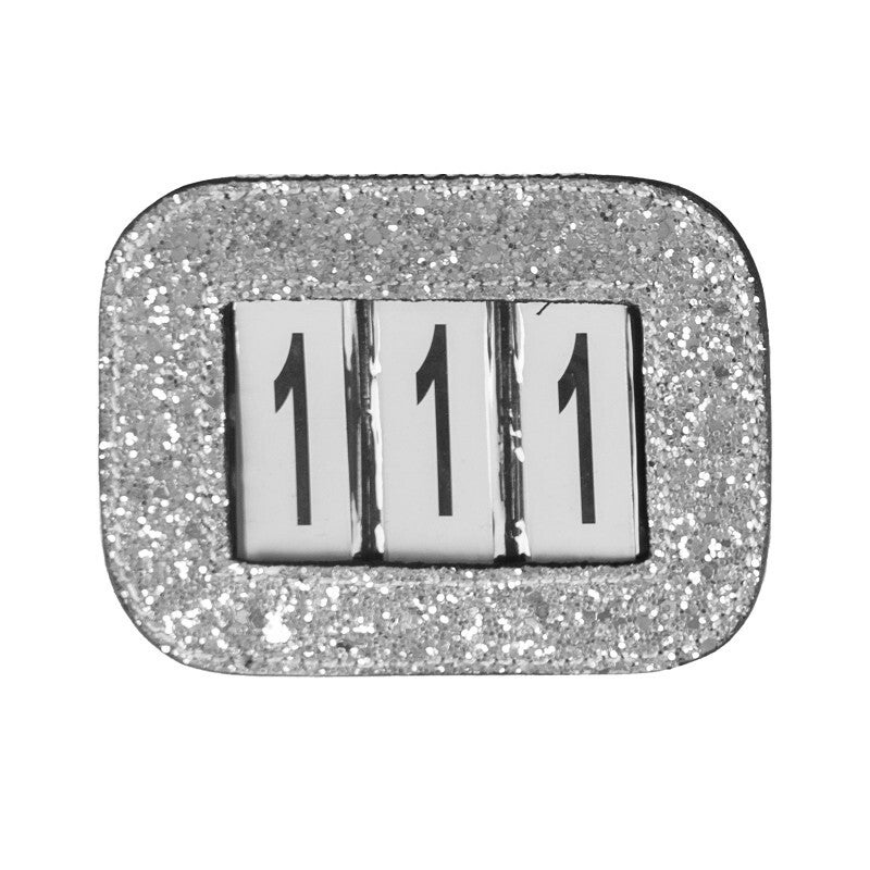 WEDSTRIJDNUMMERS GLITTER ZILVER
