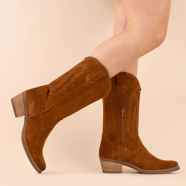 La Pintura boots cognac suede
