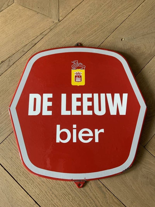 Emaille bord 'De Leeuw Bier'