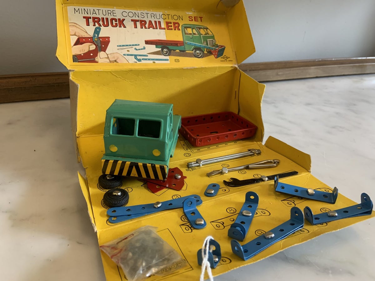DAIYA JAPON - Coffret Miniature Camion De Construction En Tôle - 12 Cm - Rare, Jamais Joué