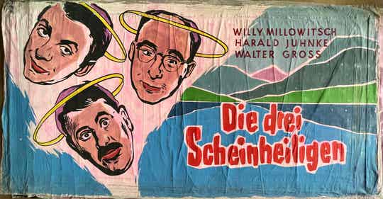 Bioscoop reclame: Die drei scheinheiligen 1964