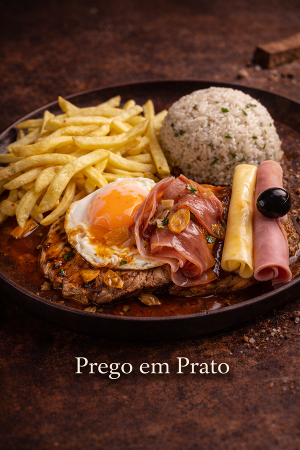 PREGO NO PRATO  (Pork steack with fried egg)