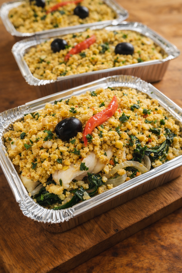 BACALHAU LASCADO com BROA