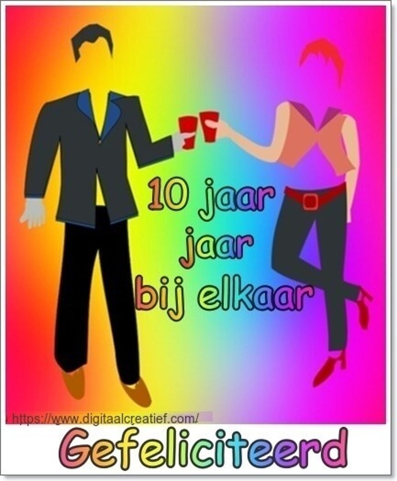 felicitatie stel 10 jaar samen-wonen
