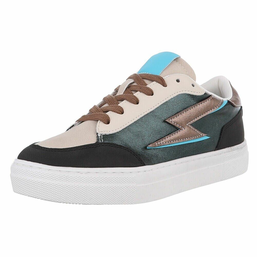 Sneaker met bliksem-detail
