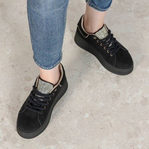 Suède-look platform sneaker